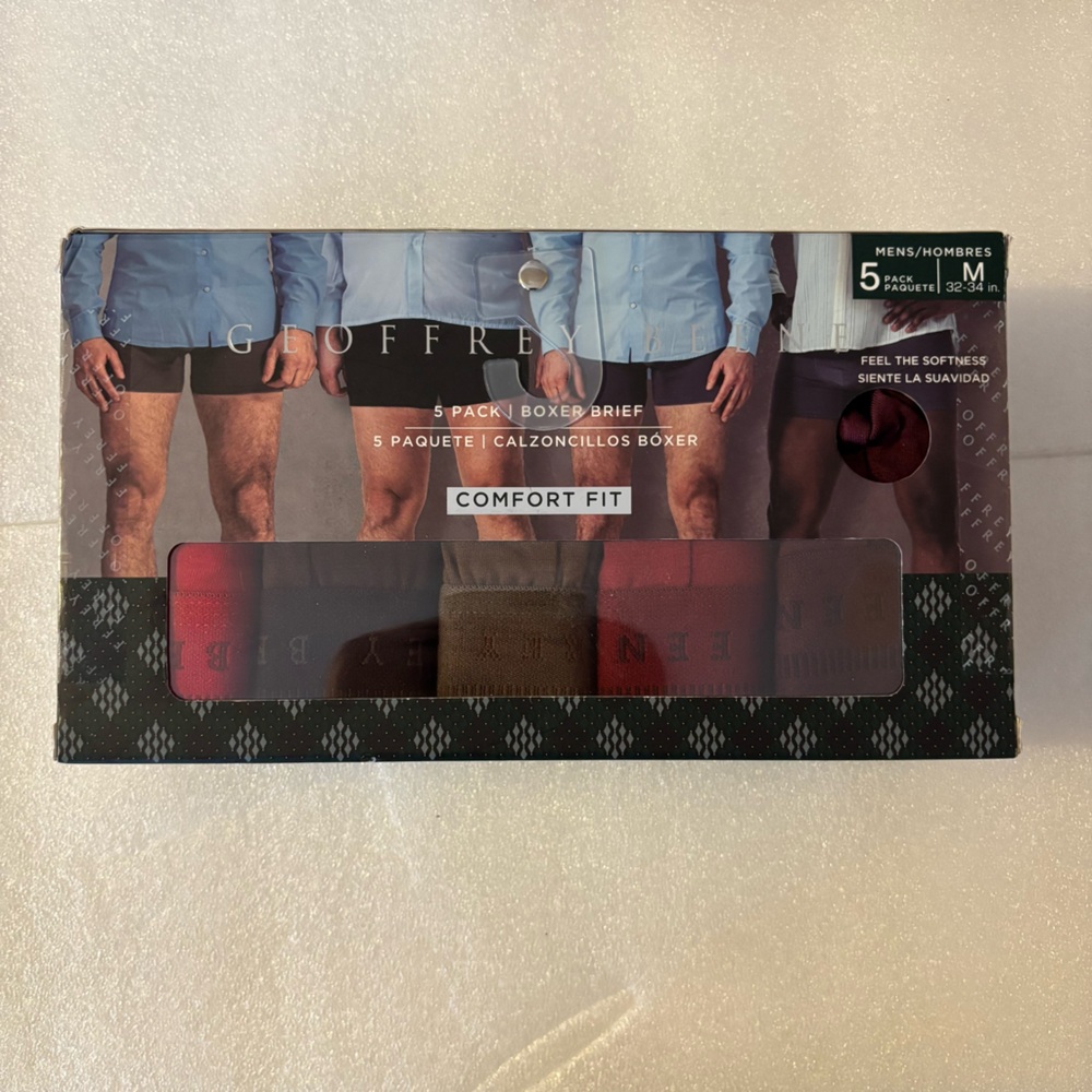 NEW Geoffrey Beene Boxer Briefs 5 Pack